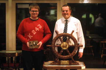 Presentation to Tom Chivers of the Vevoe Trophy by Aubrey Jamieson, RNMDSF Superintendent. Photo by Nathan Bryant