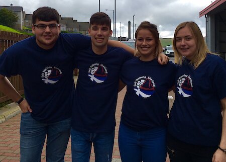 Tall ships trainees from left to right are: Paul Sansom, Shaun Scott, Lorrie Robertson and Shona Johnson. 