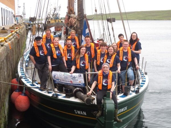 "Swan" crew and trainees pictuired before their departure for Hitshals, Denmark