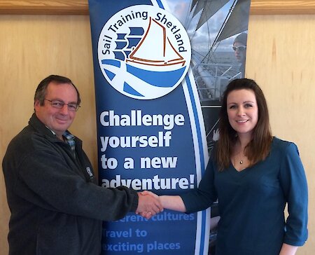 James Hutton, Direct of J.R.Hutton Consulting Ltd and Melanie Henderson, Secretary of Sail Training Shetland