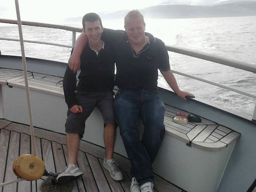 Paul Gaffney and Michael Thomson aboard Wylde Swan during the Cruise in Company.