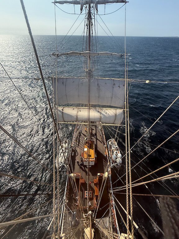 A view from one of the masts on Sørlandet